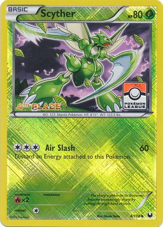 Scyther (4/108) (League Promo 4th Place) [Black & White: Dark Explorers] | Gear Gaming Bentonville