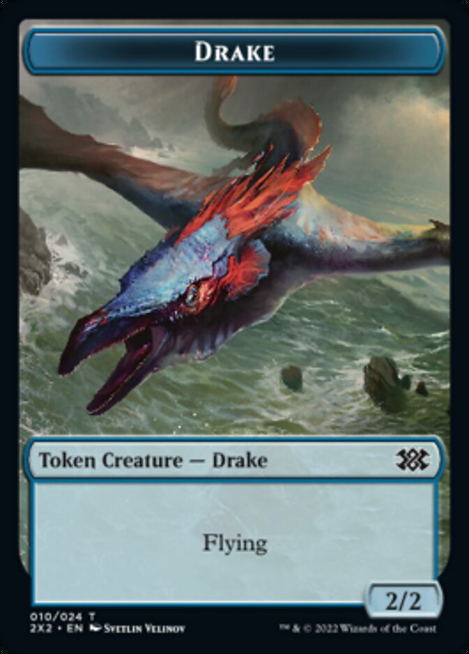 Drake // Knight Double-sided Token [Double Masters 2022 Tokens] | Gear Gaming Bentonville