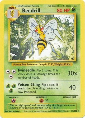 Beedrill (17/102) [Base Set Unlimited] | Gear Gaming Bentonville