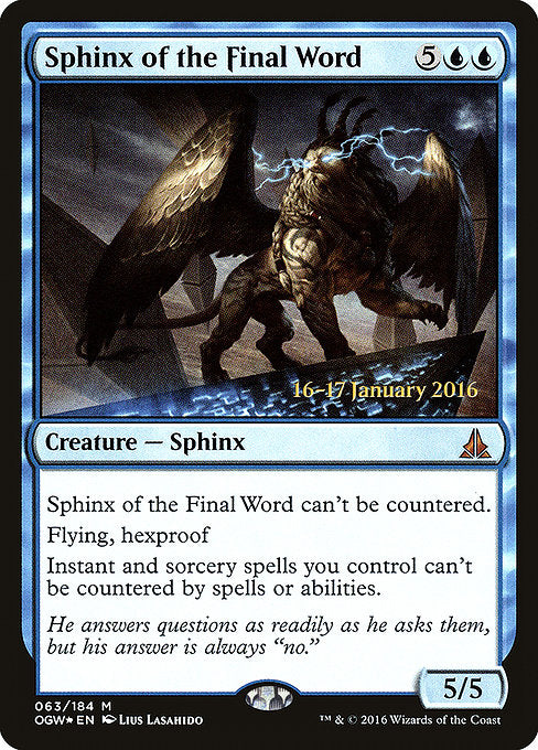 Sphinx of the Final Word [Prerelease Cards] | Gear Gaming Bentonville