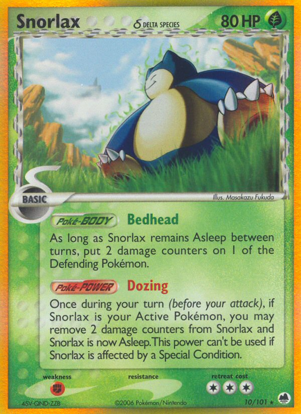 Snorlax (10/101) (Delta Species) [EX: Dragon Frontiers] | Gear Gaming Bentonville