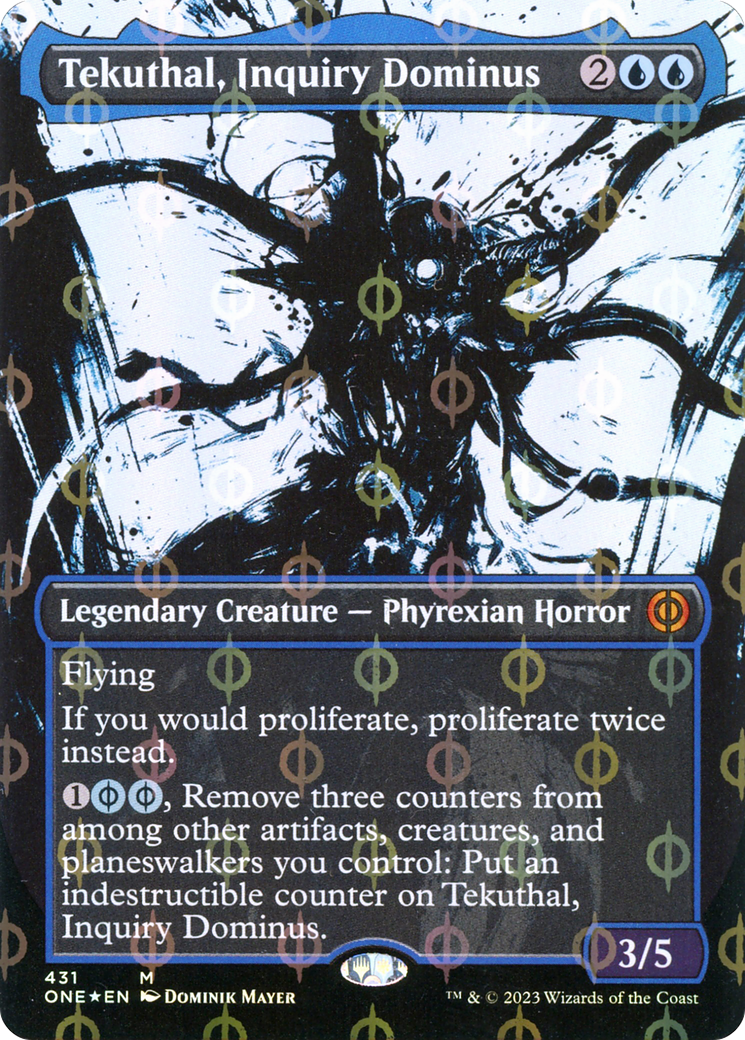 Tekuthal, Inquiry Dominus (Borderless Ichor Step-and-Compleat Foil) [Phyrexia: All Will Be One] | Gear Gaming Bentonville