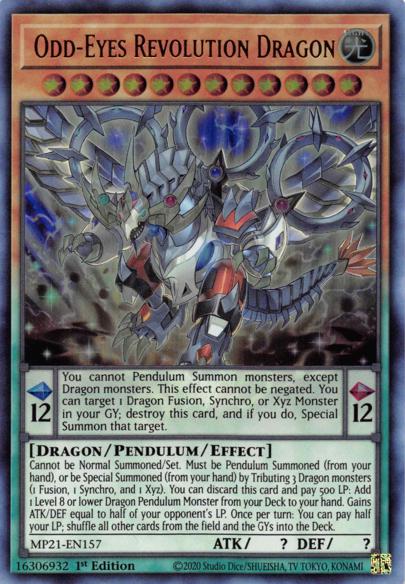 Odd-Eyes Revolution Dragon [MP21-EN157] Ultra Rare | Gear Gaming Bentonville