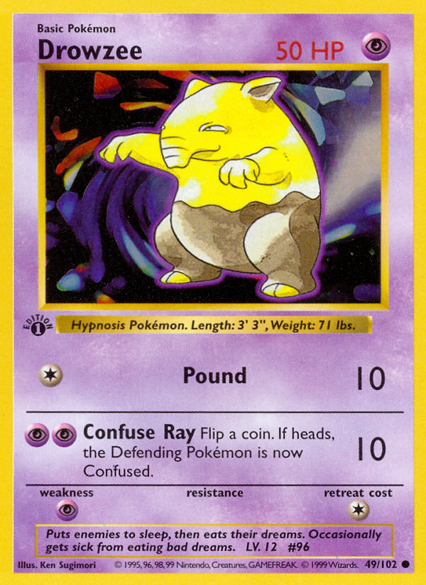 Drowzee (49/102) (Shadowless) [Base Set 1st Edition] | Gear Gaming Bentonville