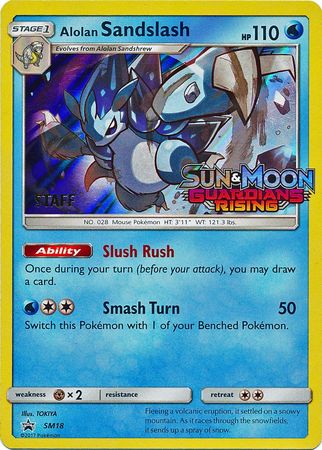 Alolan Sandslash (SM18) (Staff Prerelease Promo) [Sun & Moon: Black Star Promos] | Gear Gaming Bentonville