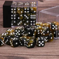 (Gold+Black) 12mm D6 block of 36 dice | Gear Gaming Bentonville