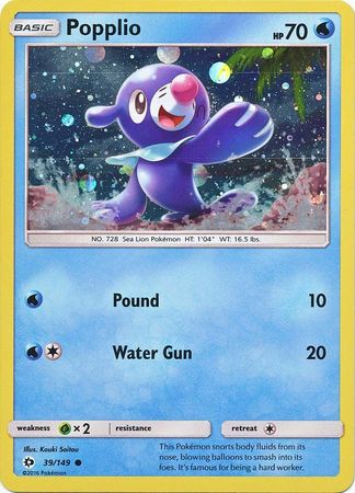 Popplio (39/149) (Cosmos Holo) [Sun & Moon: Base Set] | Gear Gaming Bentonville