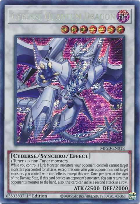 Cyberse Quantum Dragon [MP20-EN018] Prismatic Secret Rare | Gear Gaming Bentonville