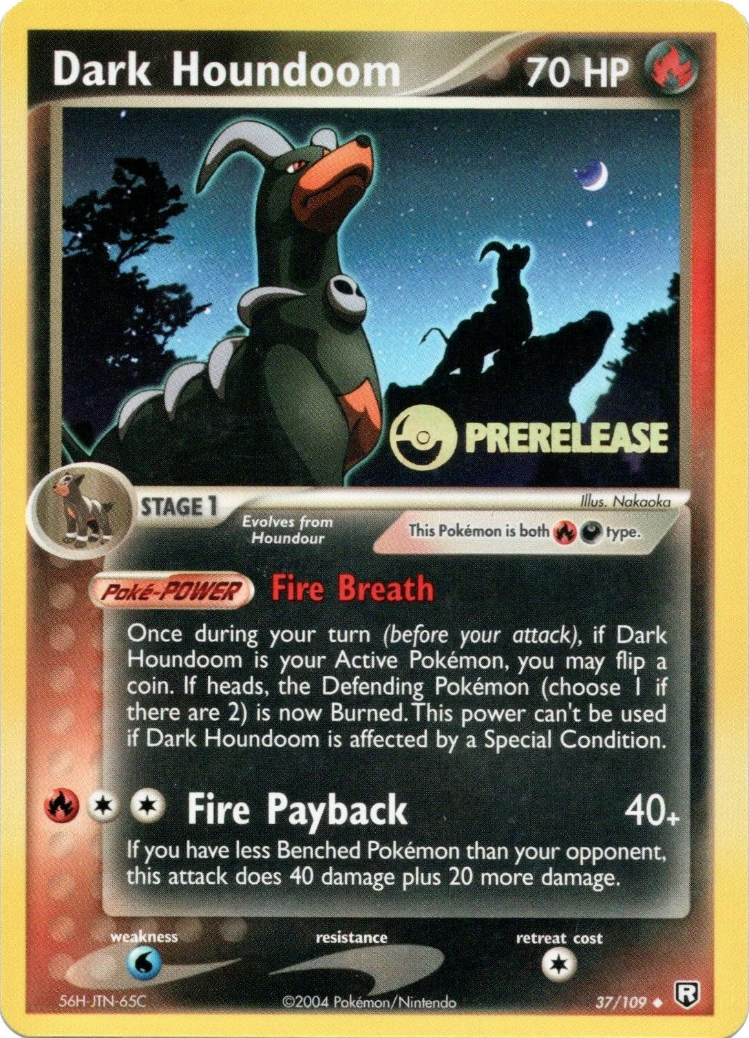 Dark Houndoom (37/109) (Prerelease Promo) [EX: Team Rocket Returns] | Gear Gaming Bentonville