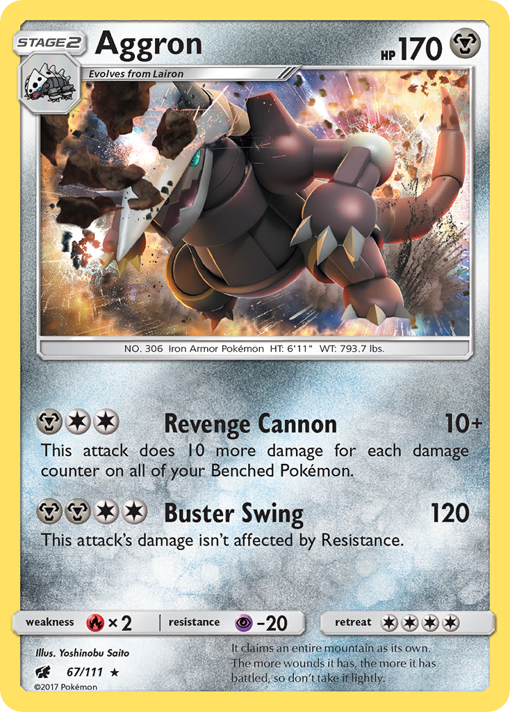 Aggron (67/111) [Sun & Moon: Crimson Invasion] | Gear Gaming Bentonville