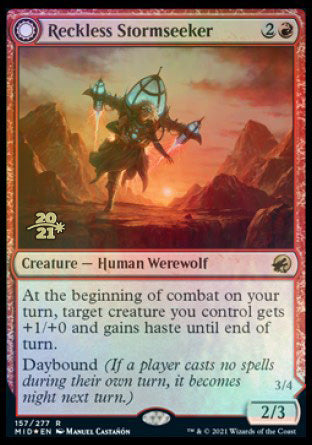 Reckless Stormseeker // Storm-Charged Slasher [Innistrad: Midnight Hunt Prerelease Promos] | Gear Gaming Bentonville