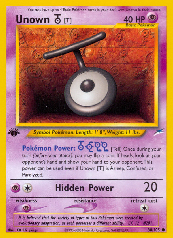 Unown [T] (88/105) [Neo Destiny 1st Edition] | Gear Gaming Bentonville