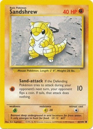 Sandshrew (62/102) [Base Set Unlimited] | Gear Gaming Bentonville