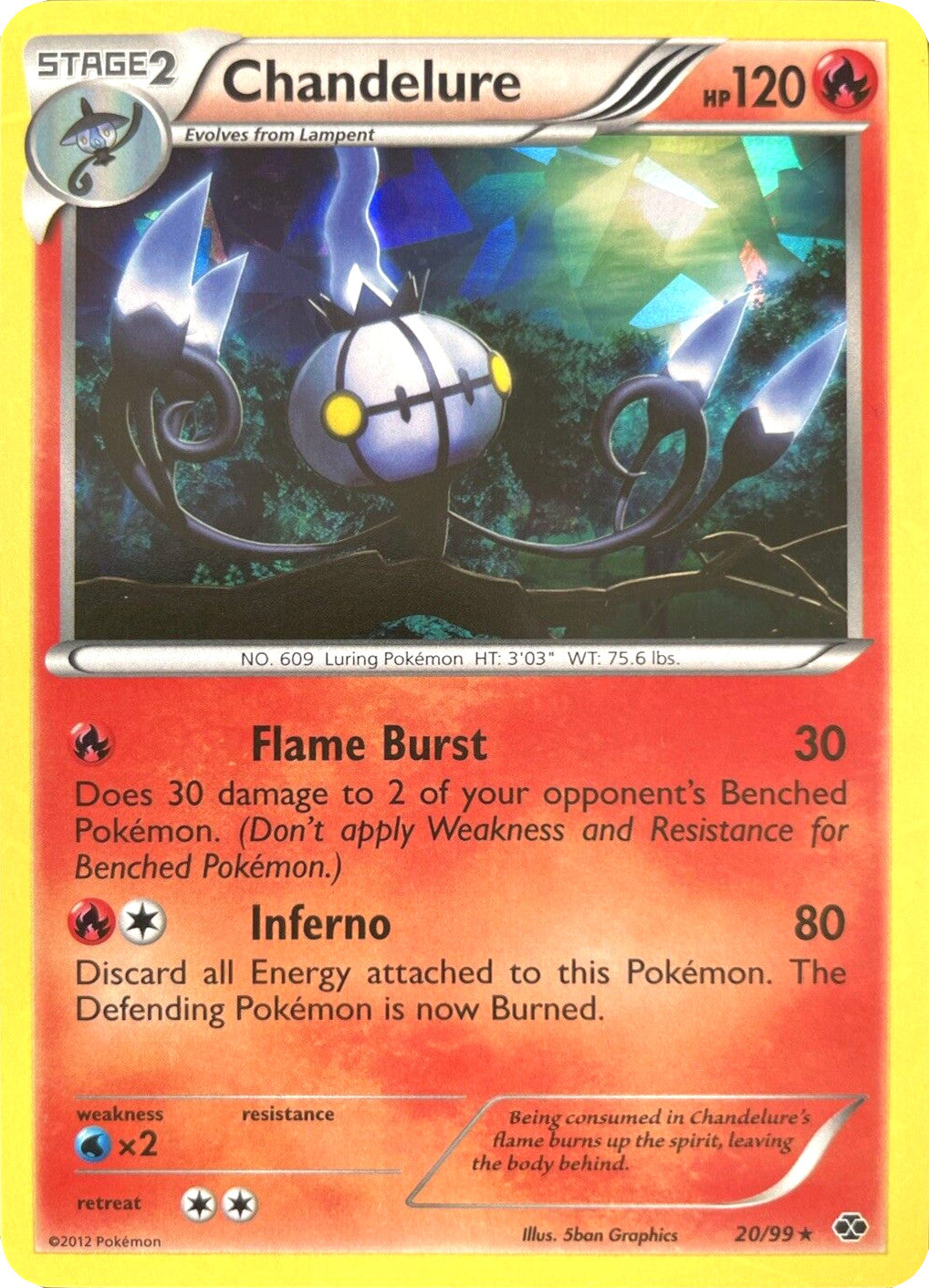 Chandelure (20/99) (Cracked Ice Holo) [Black & White: Next Destinies] | Gear Gaming Bentonville