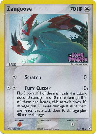 Zangoose (34/110) (Stamped) [EX: Holon Phantoms] | Gear Gaming Bentonville