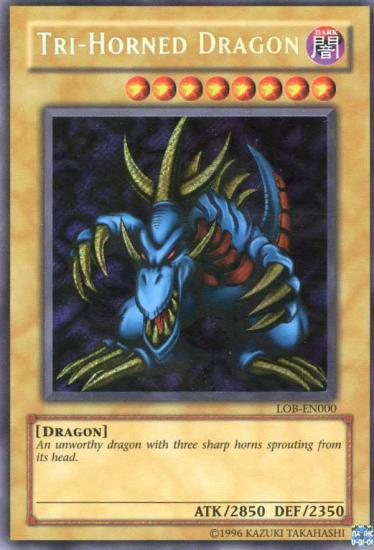 Tri-Horned Dragon [LOB-EN000] Secret Rare | Gear Gaming Bentonville