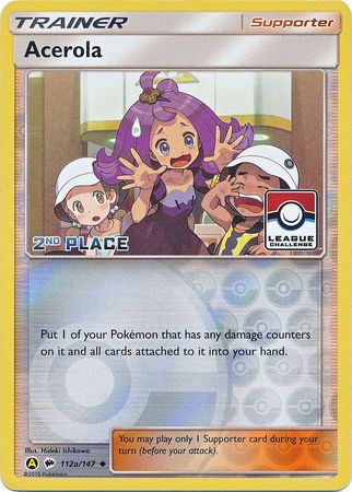 Acerola (112a/147) (League Promo 2nd Place) [Sun & Moon: Burning Shadows] | Gear Gaming Bentonville