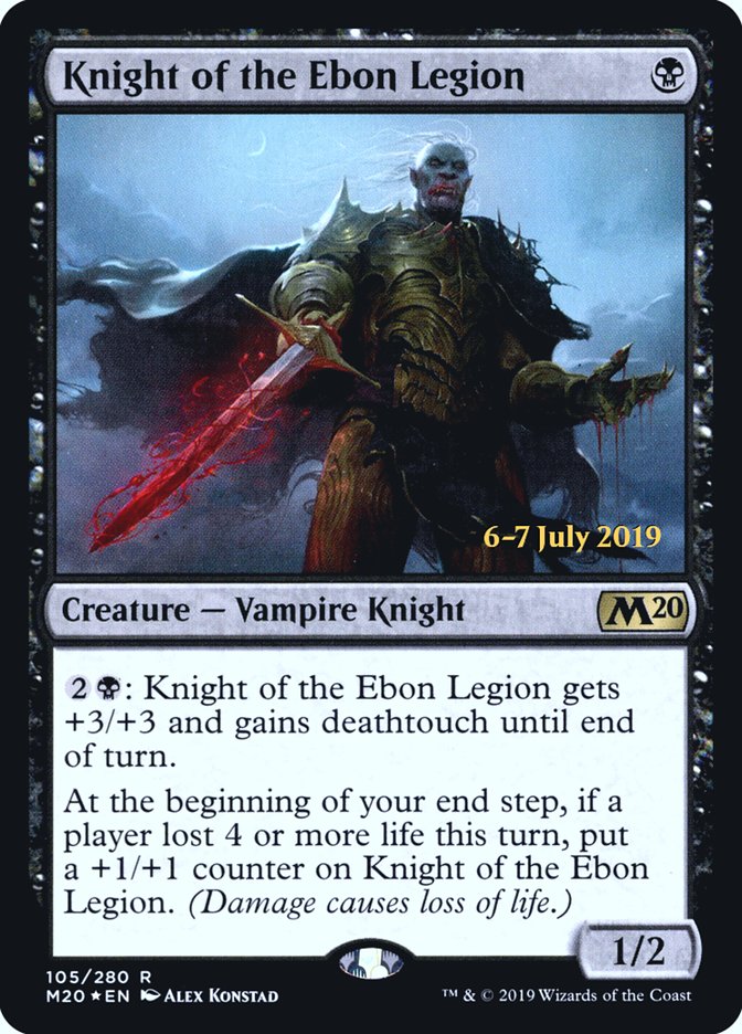 Knight of the Ebon Legion  [Core Set 2020 Prerelease Promos] | Gear Gaming Bentonville