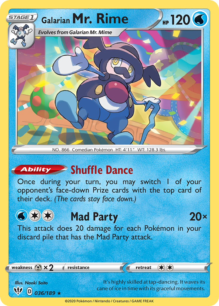 Galarian Mr. Rime (036/189) [Sword & Shield: Darkness Ablaze] | Gear Gaming Bentonville