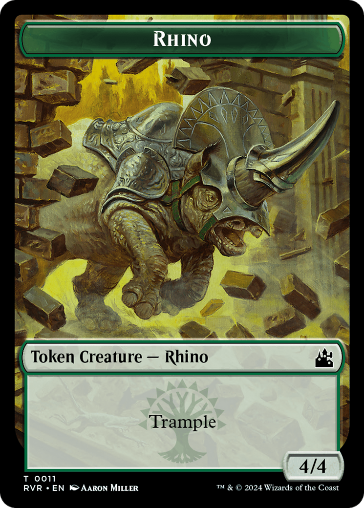 Bird // Rhino Double-Sided Token [Ravnica Remastered Tokens] | Gear Gaming Bentonville