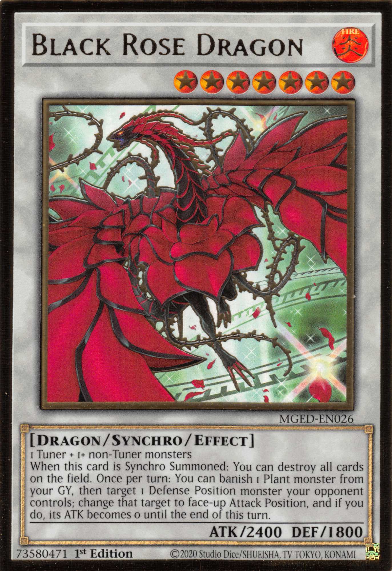 Black Rose Dragon (Alternate Art) [MGED-EN026] Gold Rare | Gear Gaming Bentonville