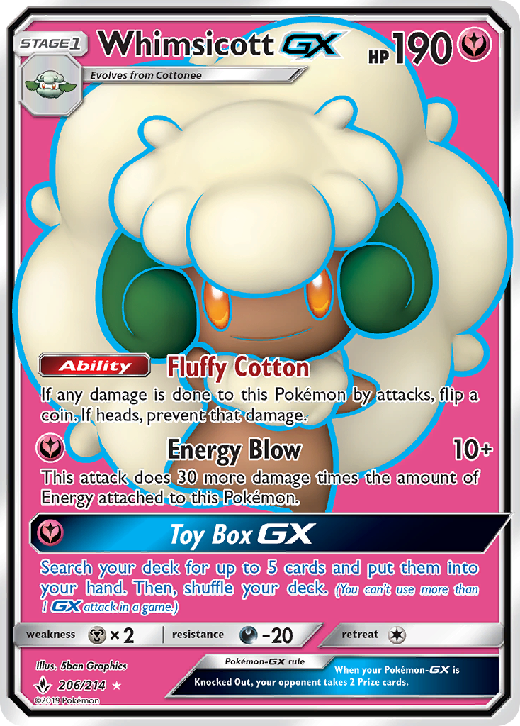 Whimsicott GX (206/214) [Sun & Moon: Unbroken Bonds] | Gear Gaming Bentonville