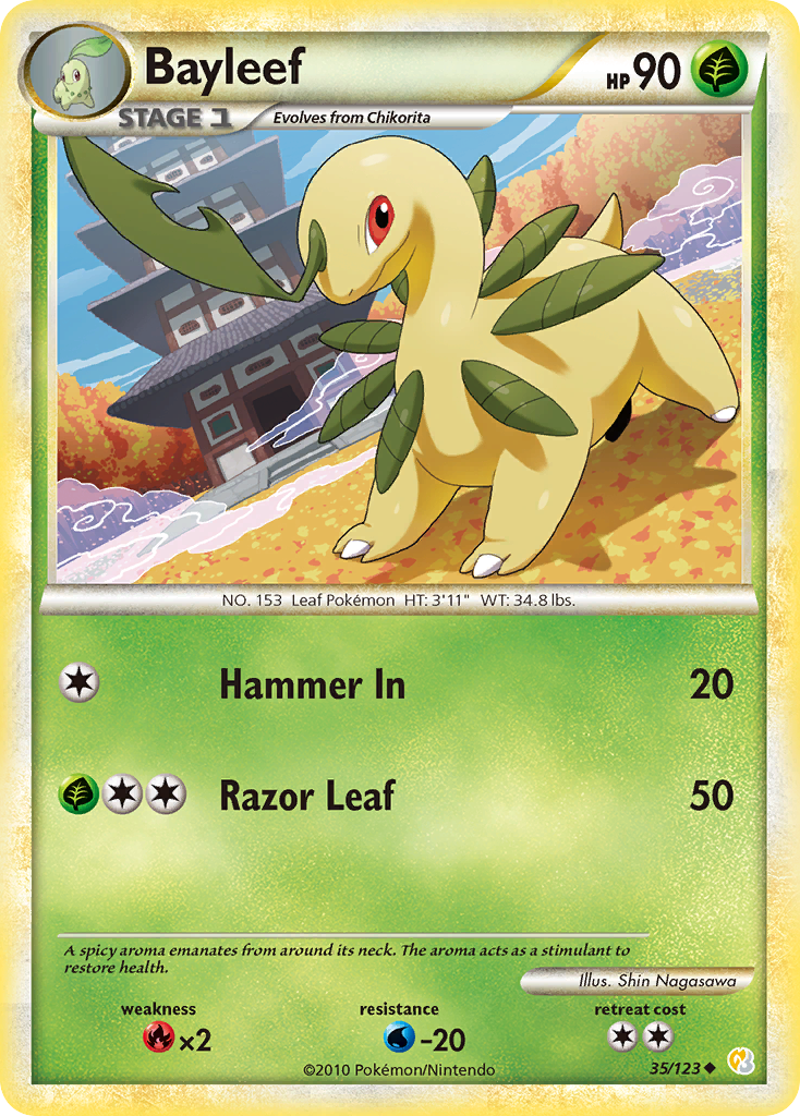 Bayleef (35/123) [HeartGold & SoulSilver: Base Set] | Gear Gaming Bentonville