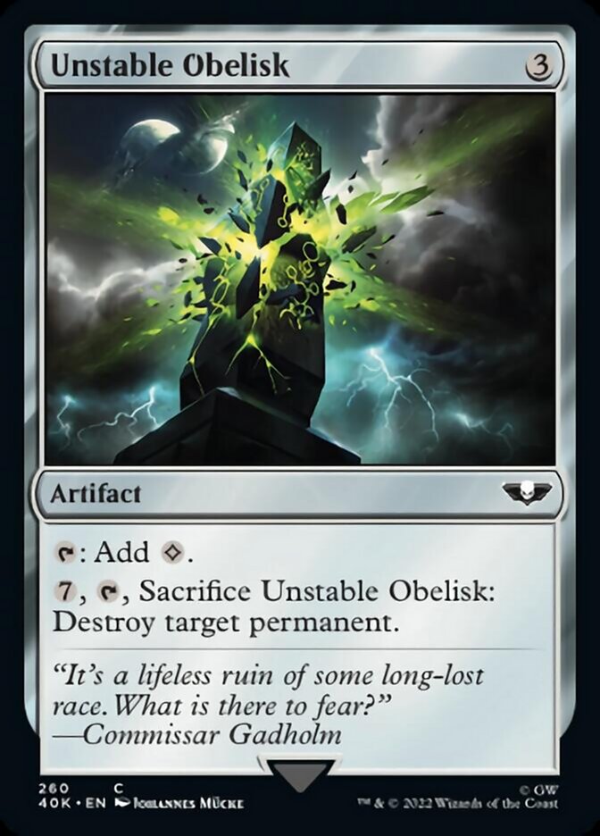 Unstable Obelisk (Surge Foil) [Universes Beyond: Warhammer 40,000] | Gear Gaming Bentonville