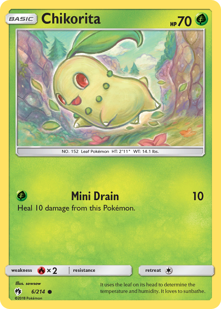 Chikorita (6/214) [Sun & Moon: Lost Thunder] | Gear Gaming Bentonville