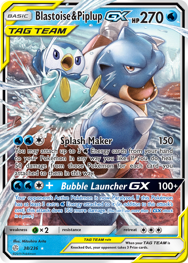 Blastoise & Piplup GX (38/236) [Sun & Moon: Cosmic Eclipse] | Gear Gaming Bentonville