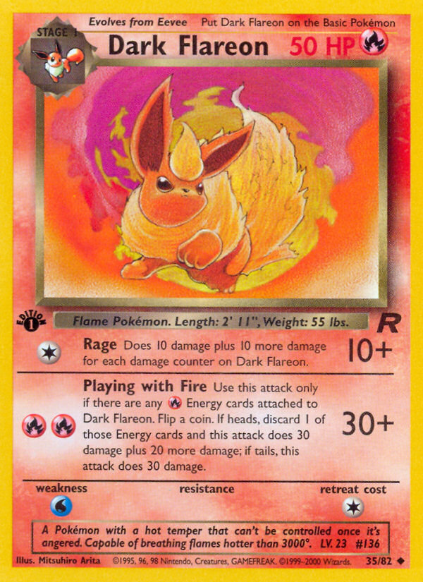 Dark Flareon (35/82) [Team Rocket 1st Edition] | Gear Gaming Bentonville