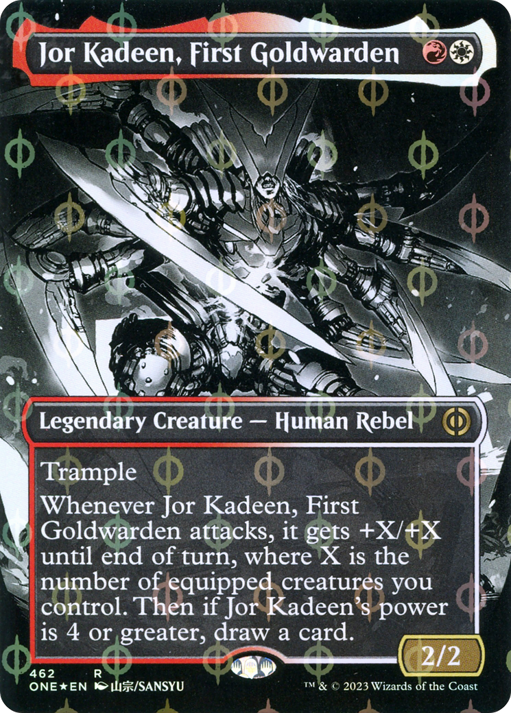 Jor Kadeen, First Goldwarden (Borderless Manga Step-and-Compleat Foil) [Phyrexia: All Will Be One] | Gear Gaming Bentonville