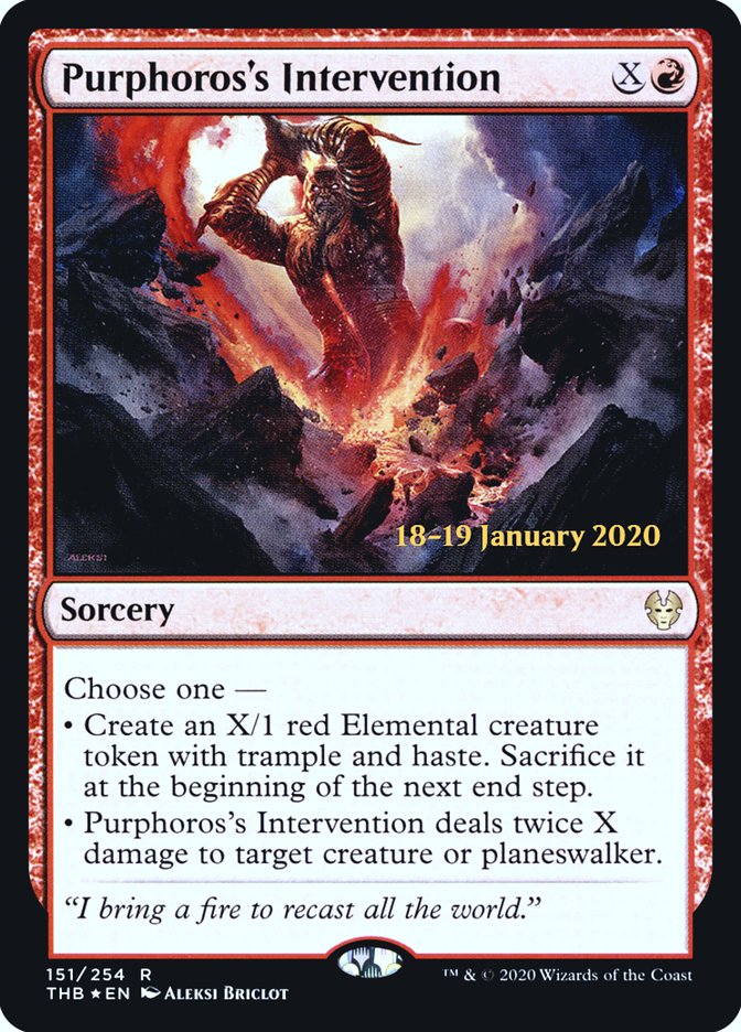 Purphoros's Intervention [Theros Beyond Death Prerelease Promos] | Gear Gaming Bentonville