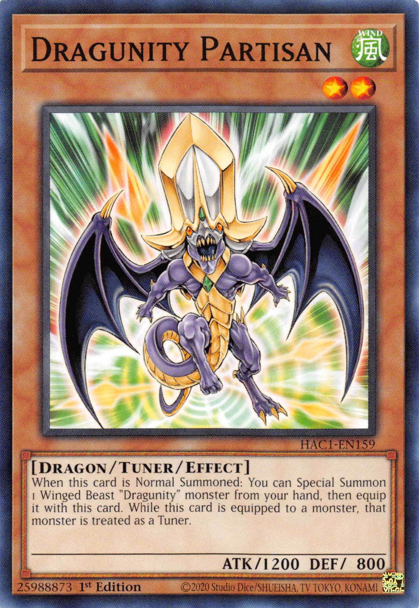 Dragunity Partisan (Duel Terminal) [HAC1-EN159] Parallel Rare | Gear Gaming Bentonville