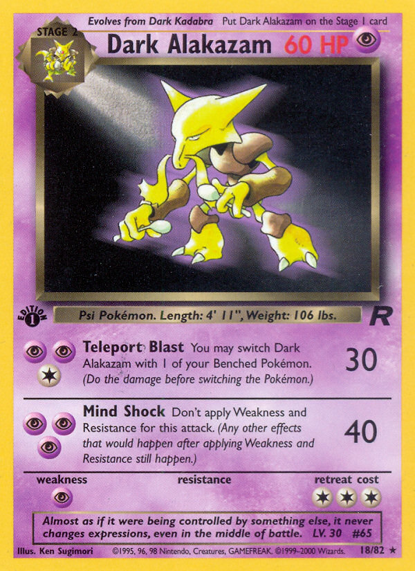 Dark Alakazam (18/82) [Team Rocket 1st Edition] | Gear Gaming Bentonville