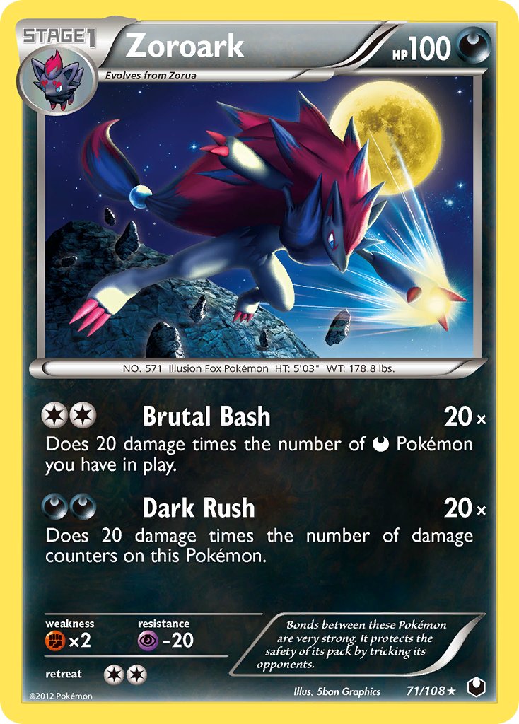 Zoroark (71/108) (Cracked Ice Holo) (Theme Deck Exclusive) [Black & White: Dark Explorers] | Gear Gaming Bentonville