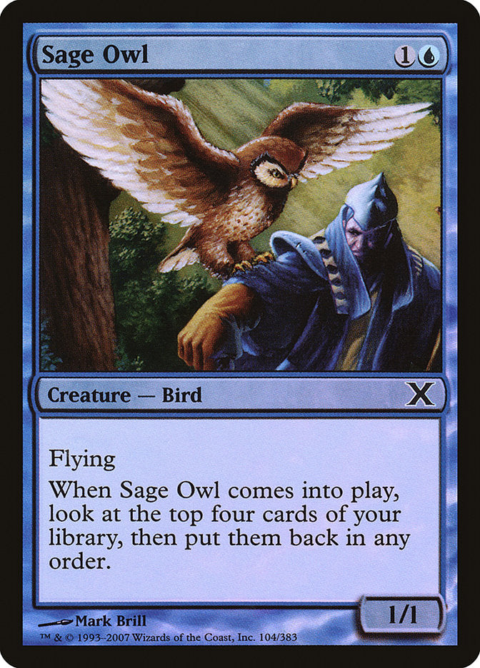 Sage Owl (Premium Foil) [Tenth Edition] | Gear Gaming Bentonville