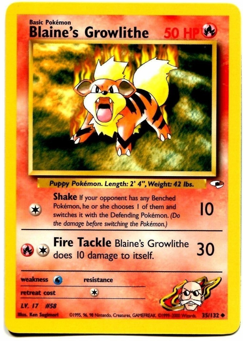 Blaine's Growlithe (35/132) [Gym Heroes Unlimited] | Gear Gaming Bentonville