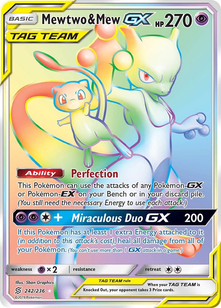 Mewtwo & Mew GX (242/236) [Sun & Moon: Unified Minds] | Gear Gaming Bentonville