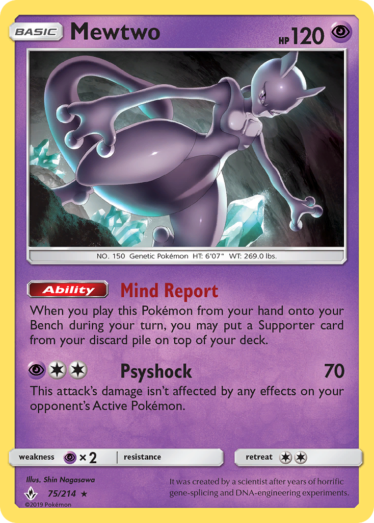 Mewtwo (75/214) [Sun & Moon: Unbroken Bonds] | Gear Gaming Bentonville