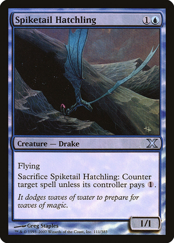 Spiketail Hatchling (Premium Foil) [Tenth Edition] | Gear Gaming Bentonville