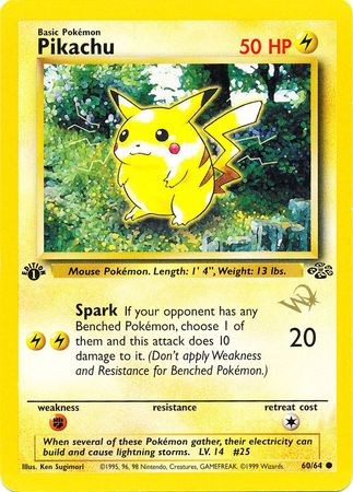 Pikachu (60/64) (W Stamped Promo) [Jungle 1st Edition] | Gear Gaming Bentonville