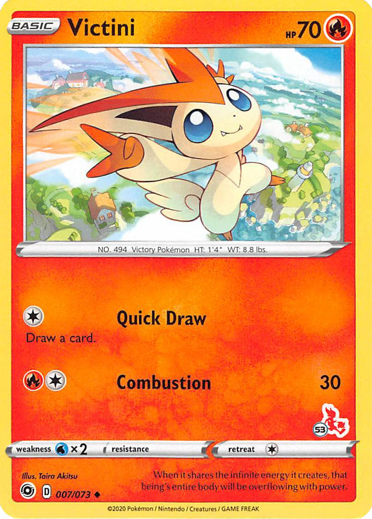 Victini (007/073) (Cinderace Stamp #53) [Battle Academy 2022] | Gear Gaming Bentonville