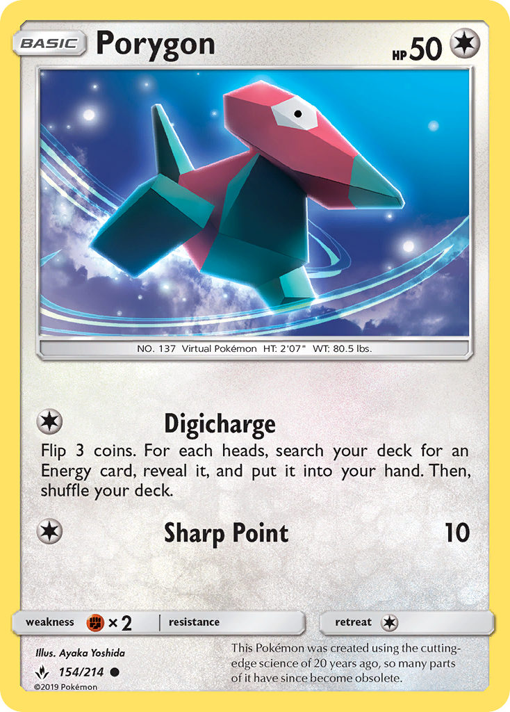 Porygon (154/214) [Sun & Moon: Unbroken Bonds] | Gear Gaming Bentonville