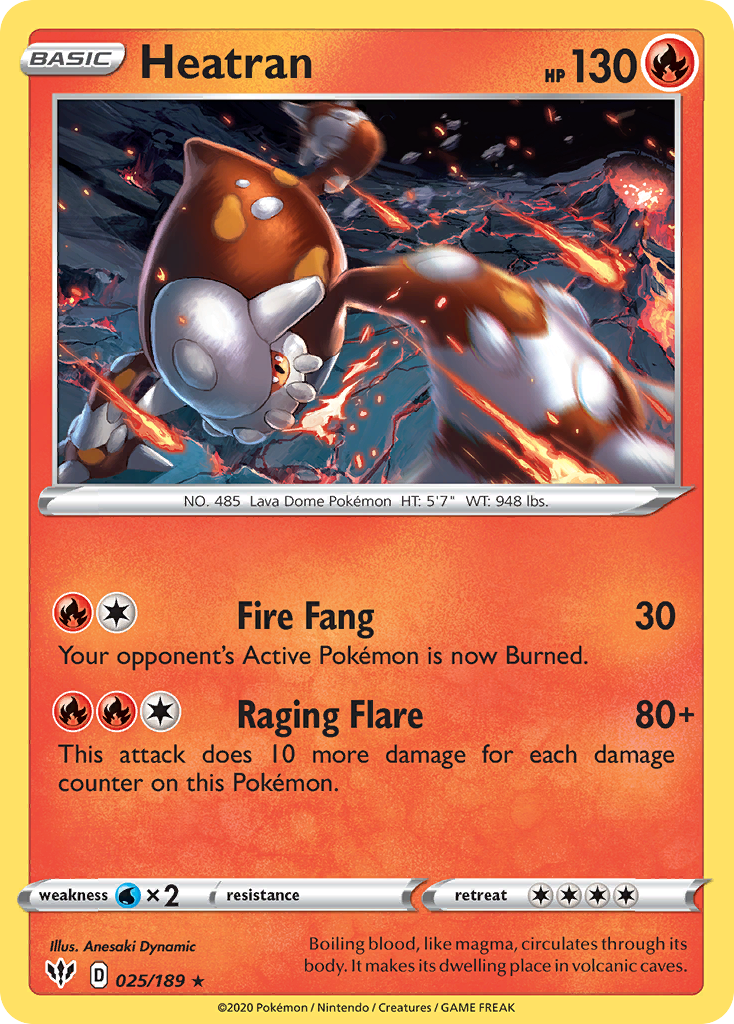 Heatran (025/189) [Sword & Shield: Darkness Ablaze] | Gear Gaming Bentonville