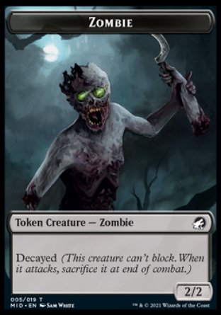 Zombie (005) // Clue Double-sided Token [Innistrad: Midnight Hunt Tokens] | Gear Gaming Bentonville