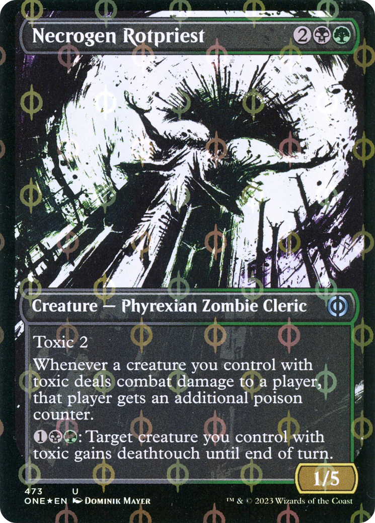 Necrogen Rotpriest (Borderless Ichor Step-and-Compleat Foil) [Phyrexia: All Will Be One] | Gear Gaming Bentonville