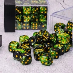 (Grass Green+Black) 12mm D6 block of 36 dice | Gear Gaming Bentonville