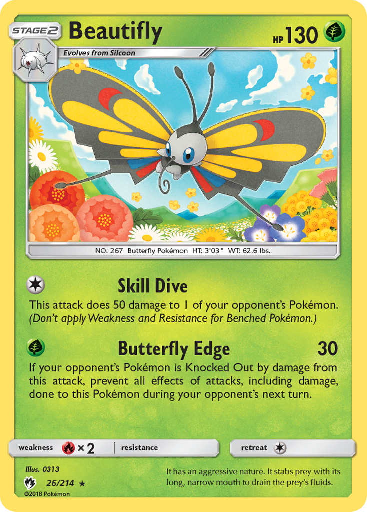 Beautifly (26/214) [Sun & Moon: Lost Thunder] | Gear Gaming Bentonville