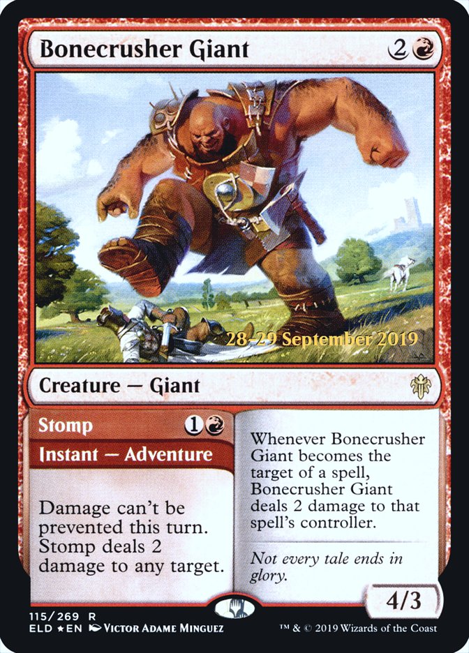 Bonecrusher Giant // Stomp  [Throne of Eldraine Prerelease Promos] | Gear Gaming Bentonville